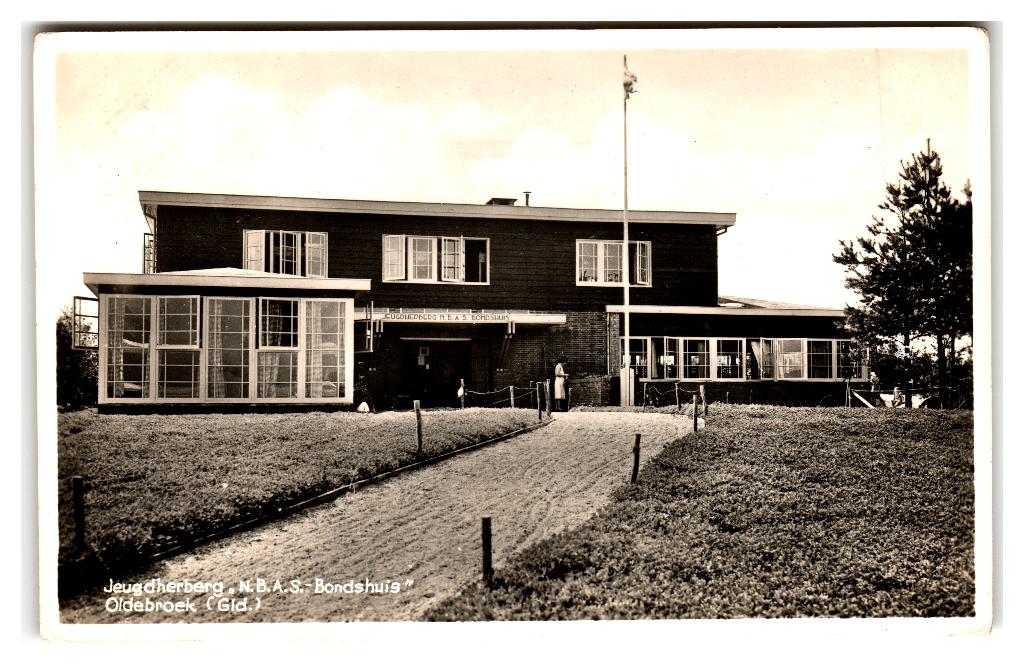 Oldebroek, Jeugdherberg "N.B.A.S.-Bondshuis", Verzamelen, Ansichtkaarten | Nederland, Gelopen, Gelderland, 1920 tot 1940, Verzenden