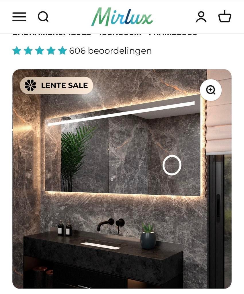 MirLux LED Spiegel 180x80 cm - Nieuw in doos, Ophalen, Nieuw, 75 tot 100 cm, 150 tot 200 cm