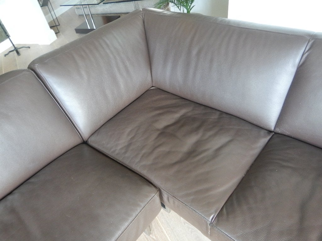 Foto 5 van Prachtige Leolux Entrada hoekbank met hocker – Wapiti leer