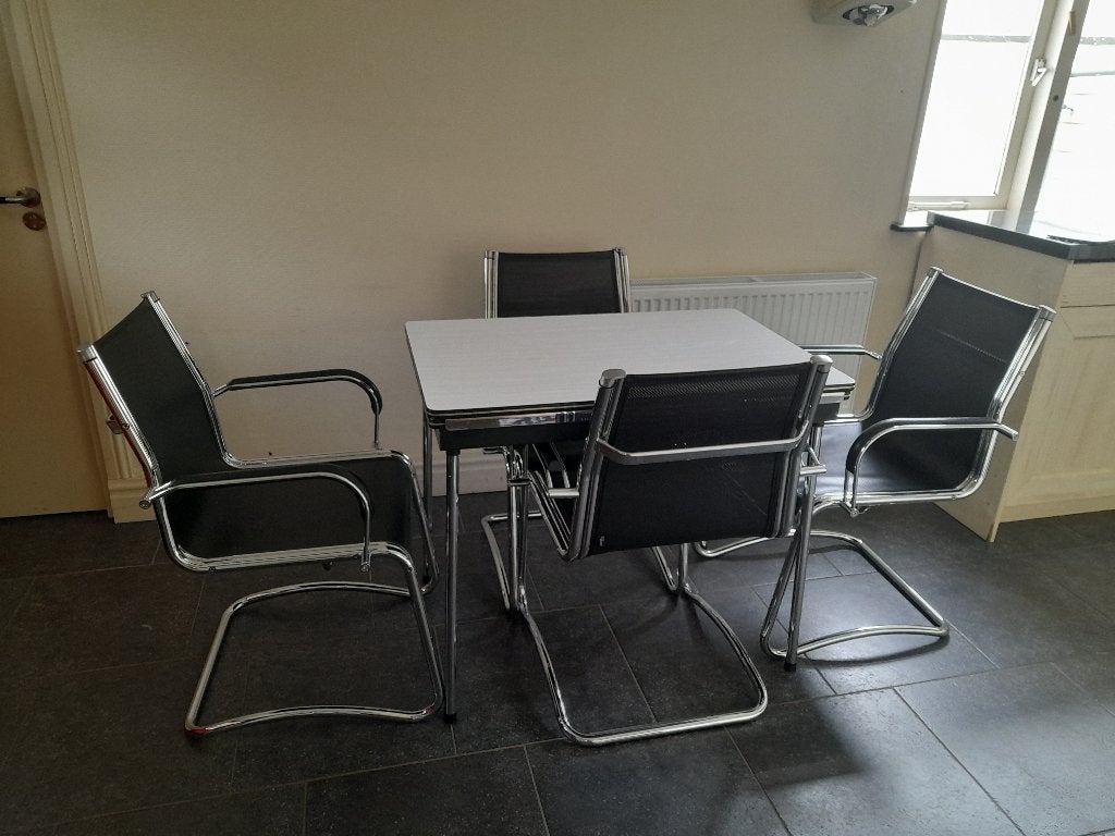 4 vergaderstoelen, Huis en Inrichting, Ophalen, Gebruikt, Zwart, Vier
