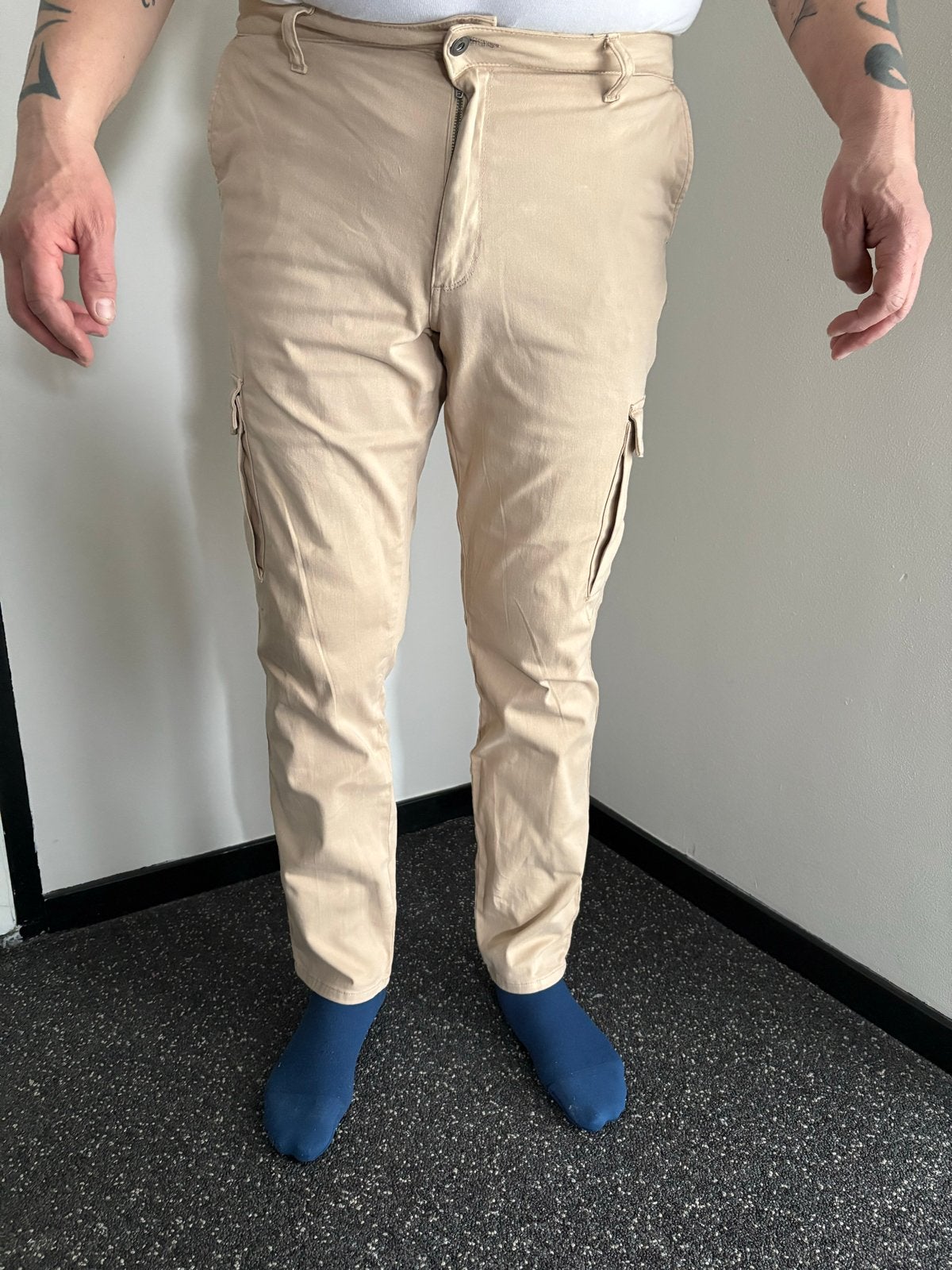 Shoeby beige cargo broek maat L, Beige, Maat 42/44 (L), Ophalen of Verzenden, Lang