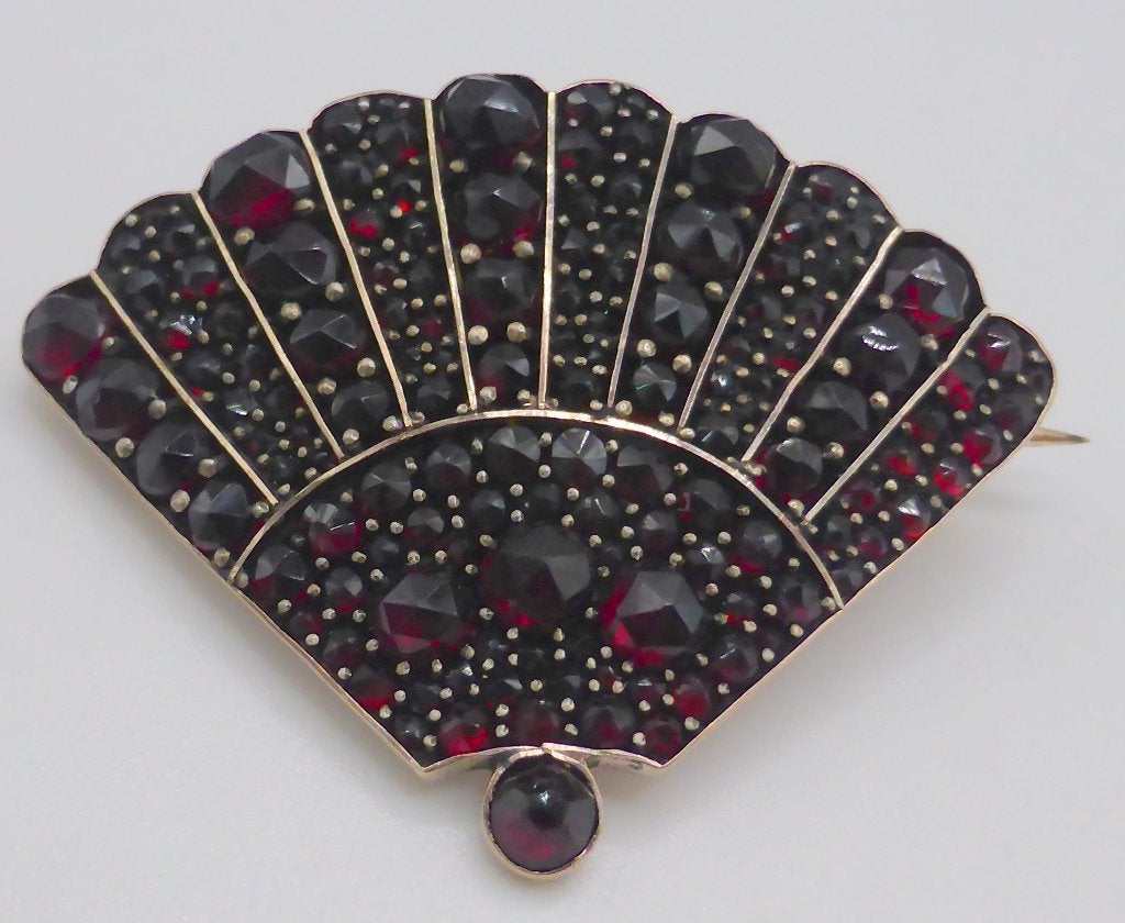 Koopje! Antieke victoriaanse waaier broche met boho, incl ve, Verzenden, Zilver, Broche, Verguld