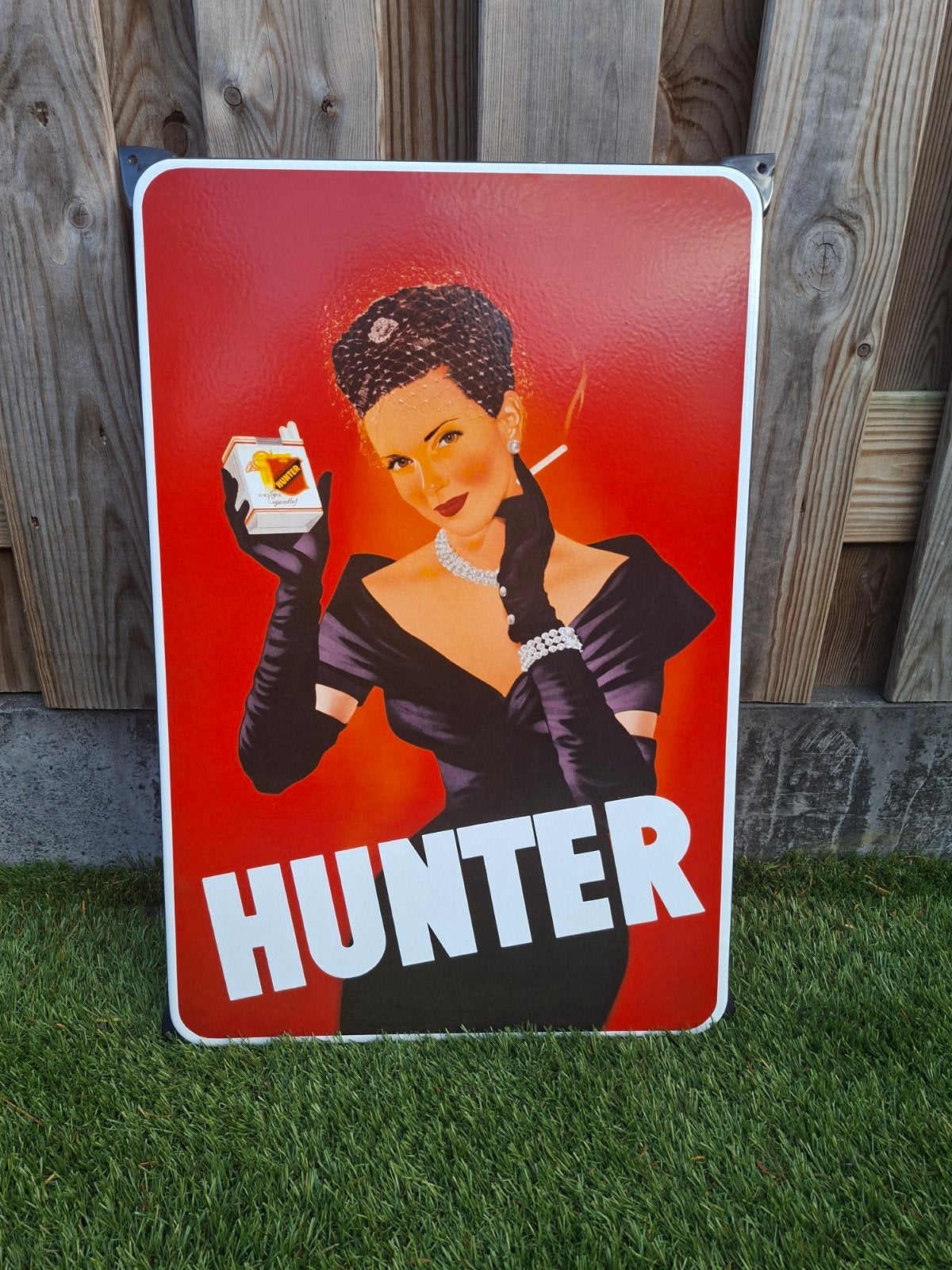 Hunter sigaretten reclamebord - Vintage stijl, Ophalen