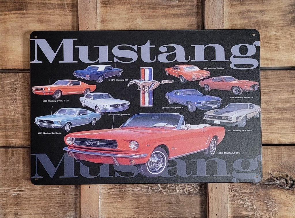Ford Mustang Collage reclamebord van metaal wandbord deco, Ophalen of Verzenden, Nieuw, Auto's