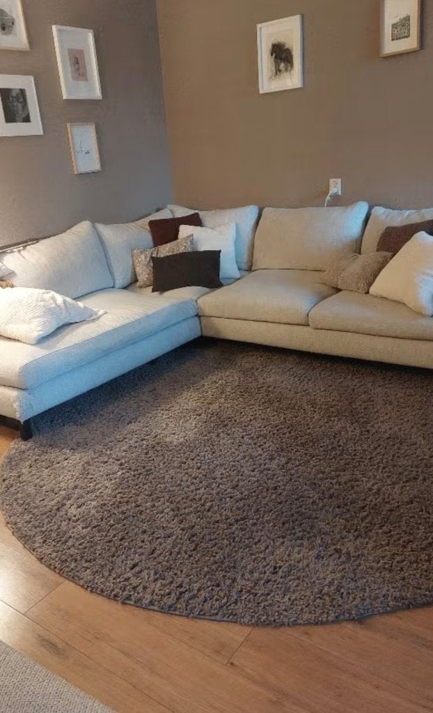 Taupe rond vloerkleed, Ophalen, Rond, 200 cm of meer, Zo goed als nieuw