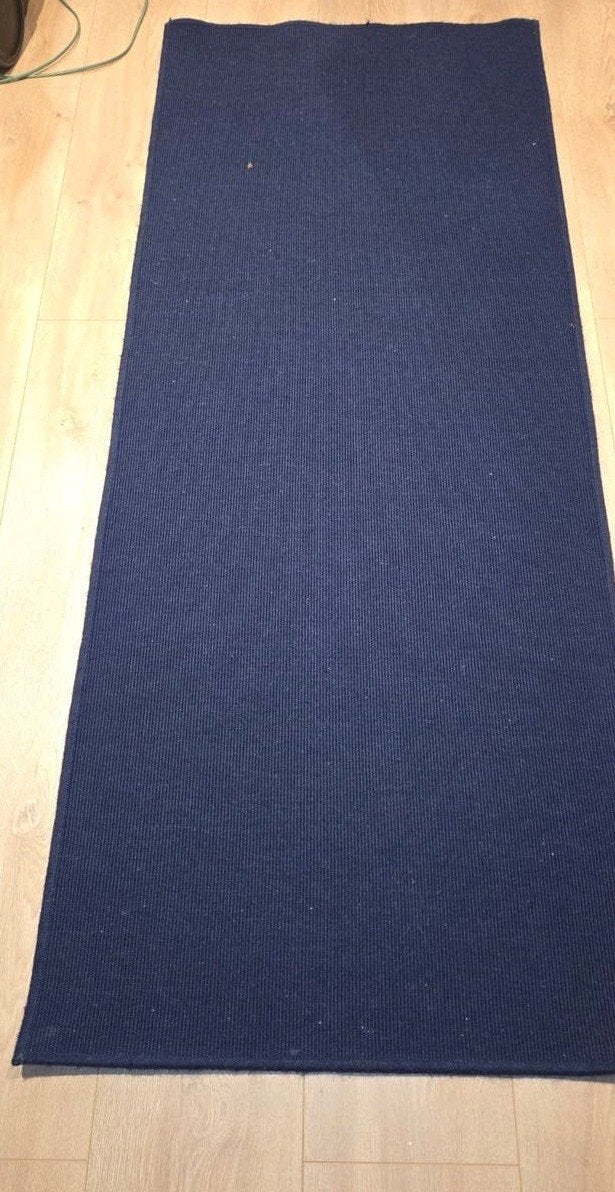 Twee donkerblauwe IKEA Vloerkleden, Ophalen, Blauw, 200 cm of meer, 50 tot 100 cm