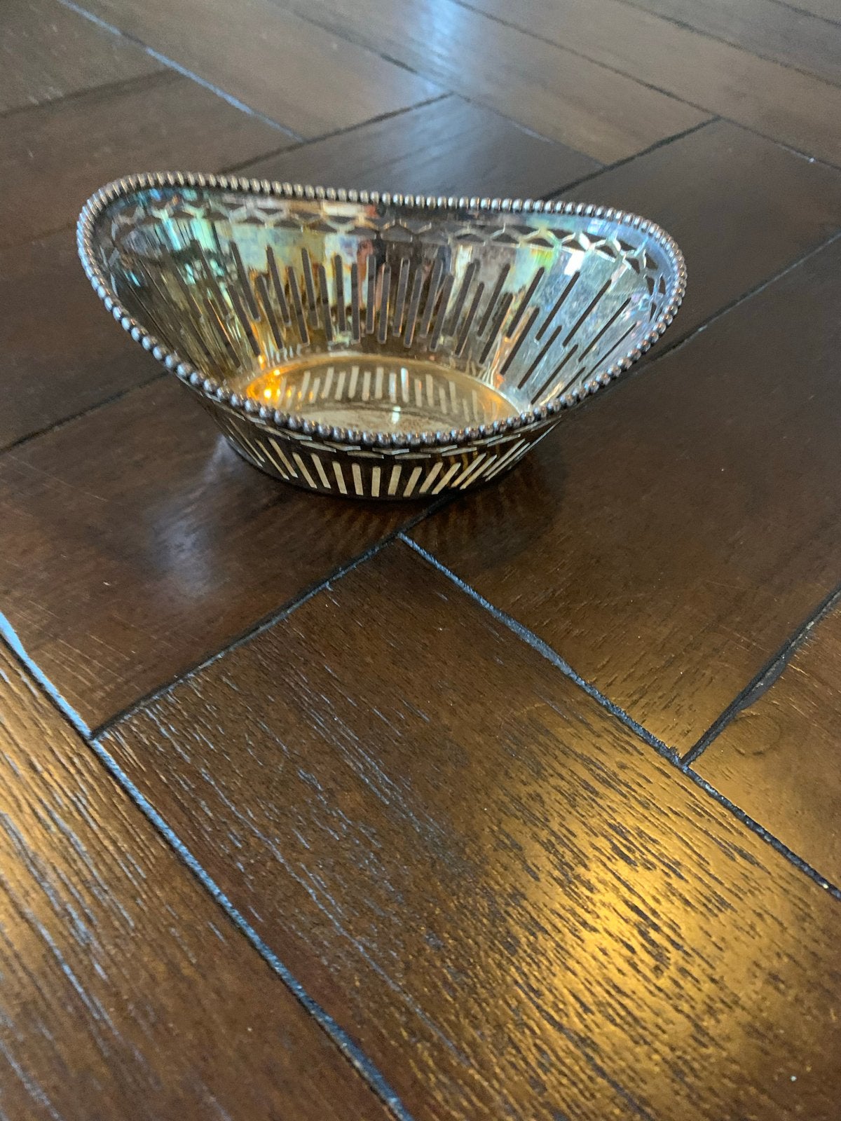 Elegant verzilverd Bonbon Schaaltje - Perfect voor Snoepg, Antiek en Kunst, Antiek | Goud en Zilver, Ophalen of Verzenden, Zilver