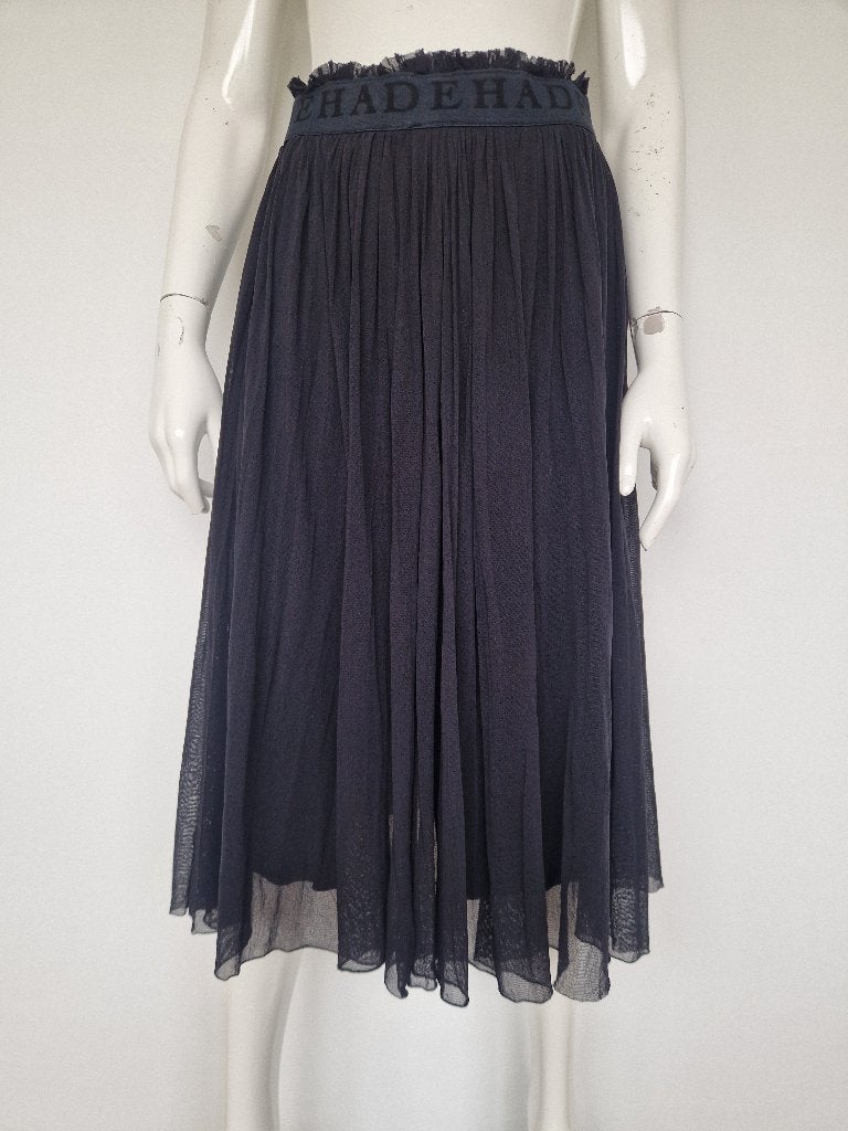 Deha zwarte tule midirok maat L met elastische logoband, Kleding | Dames, Maat 38/40 (M), Nijmegen, Zwart, Verhip-vintage.nl