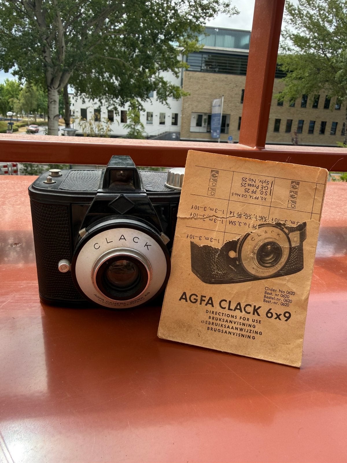 Agfa Clack 6x9 vintage camera met originele handleiding, Audio, Tv en Foto, Fotocamera's Analoog, Ophalen of Verzenden, Zo goed als nieuw