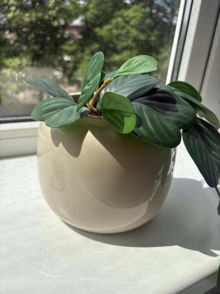 Pot + artificial plant, Ophalen, Rond, Zo goed als nieuw, Aardewerk