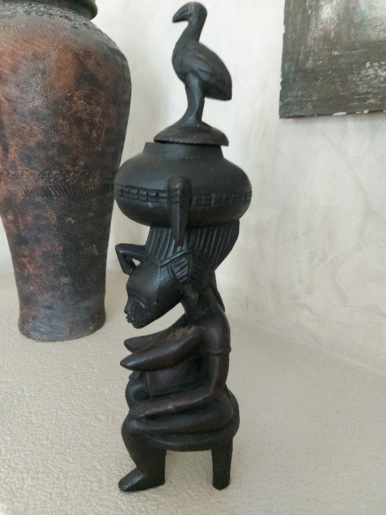 Senufo/Ivoorkust - vrouw met ceremoniële pot, Antiek en Kunst, Verzenden