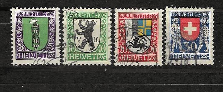 Zwitserland 214-217, Postzegels en Munten, Ophalen of Verzenden, Gestempeld