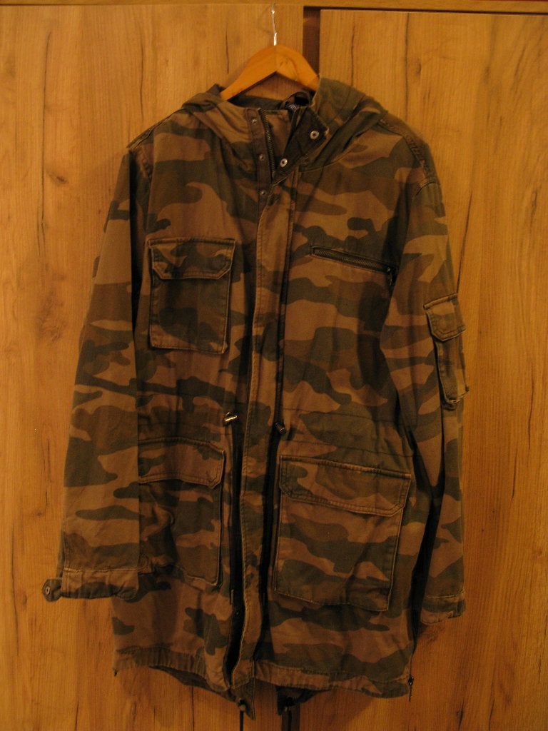 H&M camo parka jas, maat L, Maat 52/54 (L), Ophalen of Verzenden, H&M, Gedragen