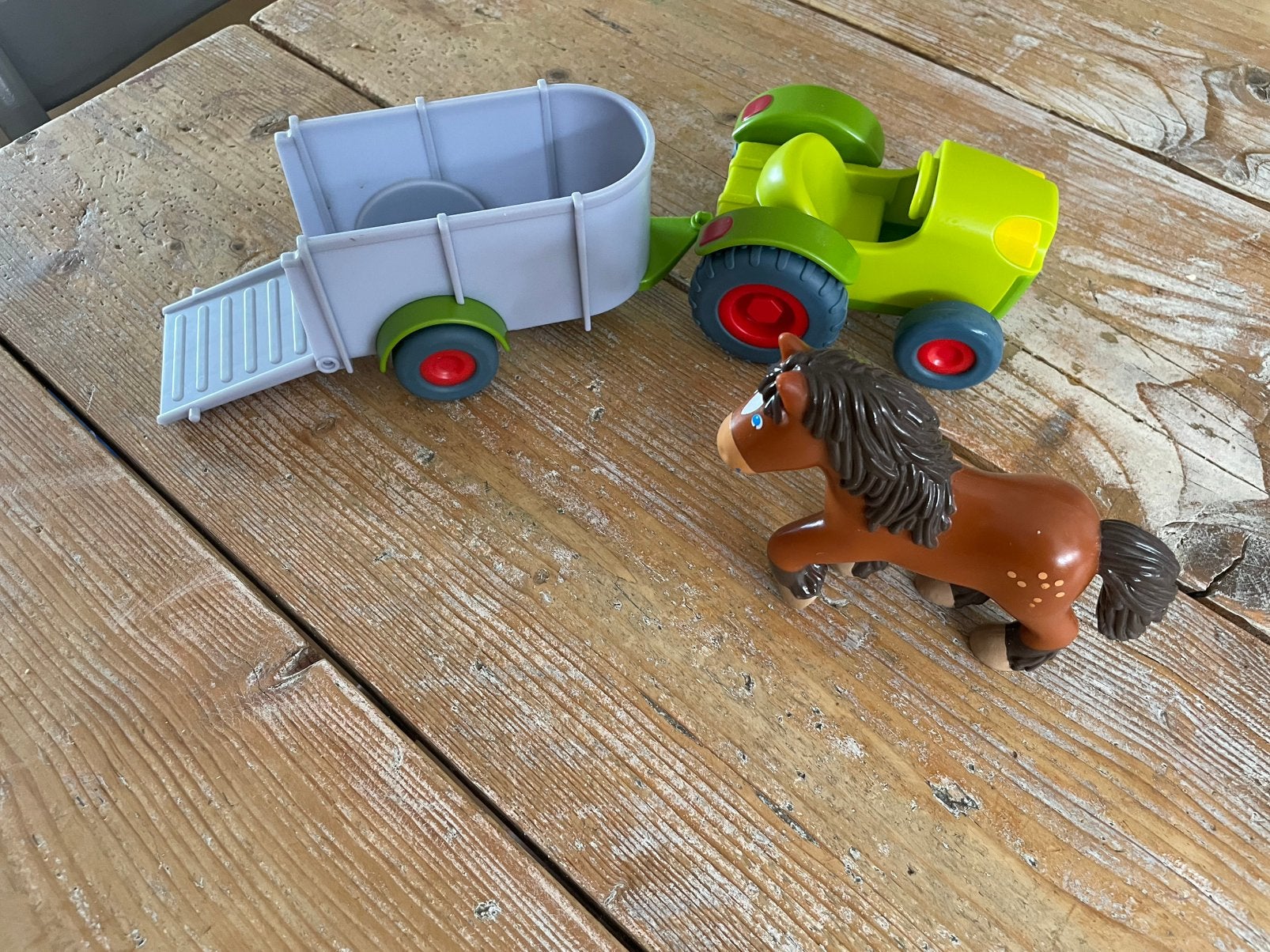 HABA tractor en paard, Ophalen, Zo goed als nieuw