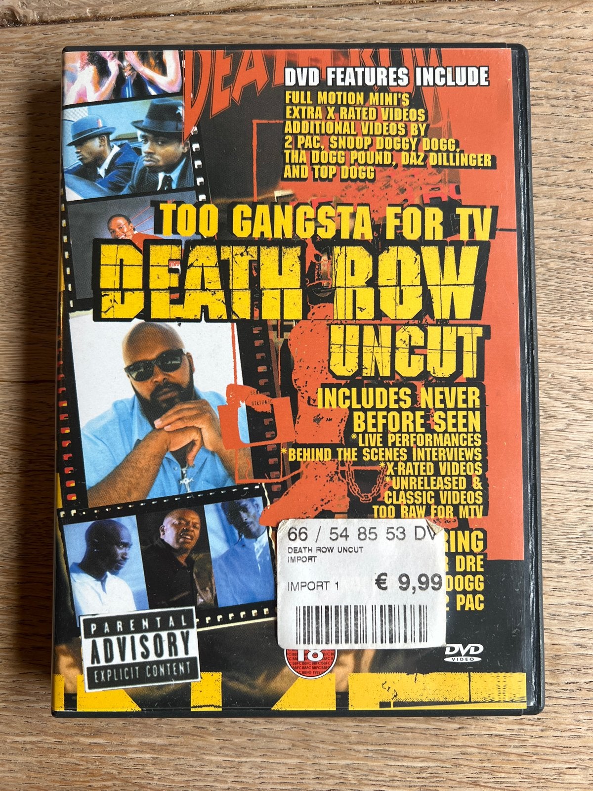 Death Row Uncut DVD - Too Gangsta for TV (Import), Vanaf 18 jaar, Ophalen of Verzenden, Gebruikt, Engels
