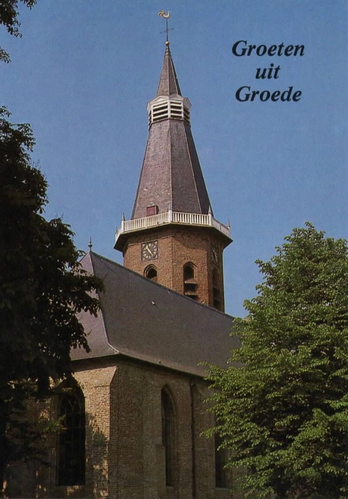 Ansichtkaart Groede, Ned. Herv. Kerk., Ophalen of Verzenden, 1980 tot heden, Ongelopen, Zeeland