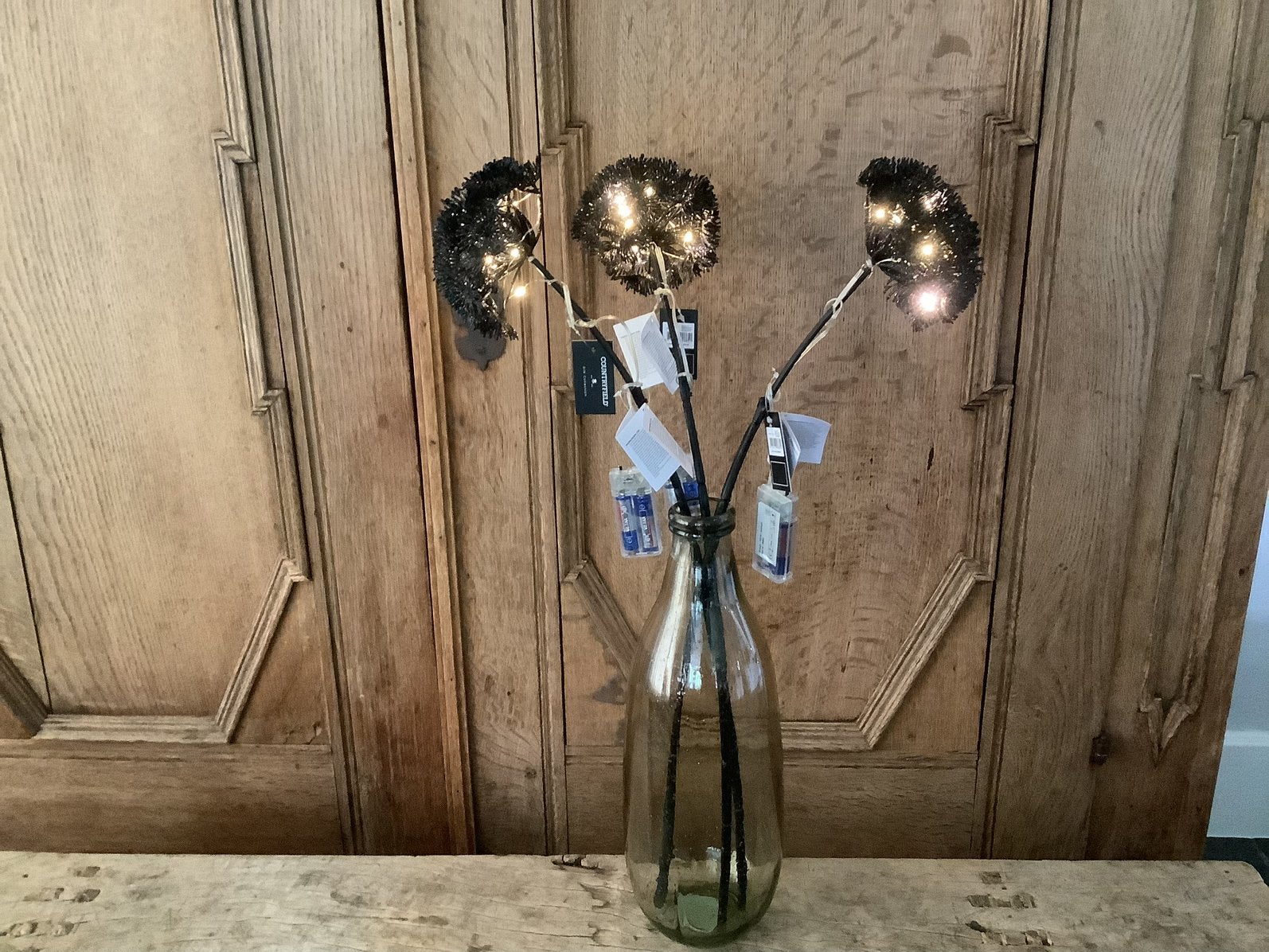 NIEUW Countryfield zwarte berenklauw led lampjes kunstbloem, Ophalen of Verzenden, Nieuw