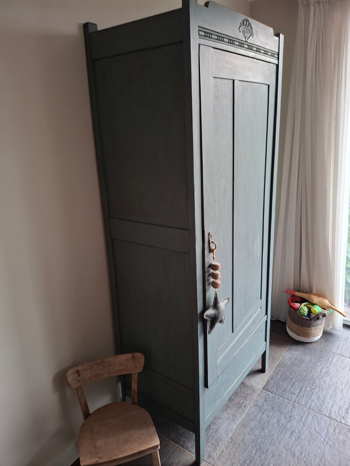 Antieke Kledingkast 200x84x50 - Ook als TV-kast, Ophalen, Met deur(en), Gebruikt, 50 tot 100 cm