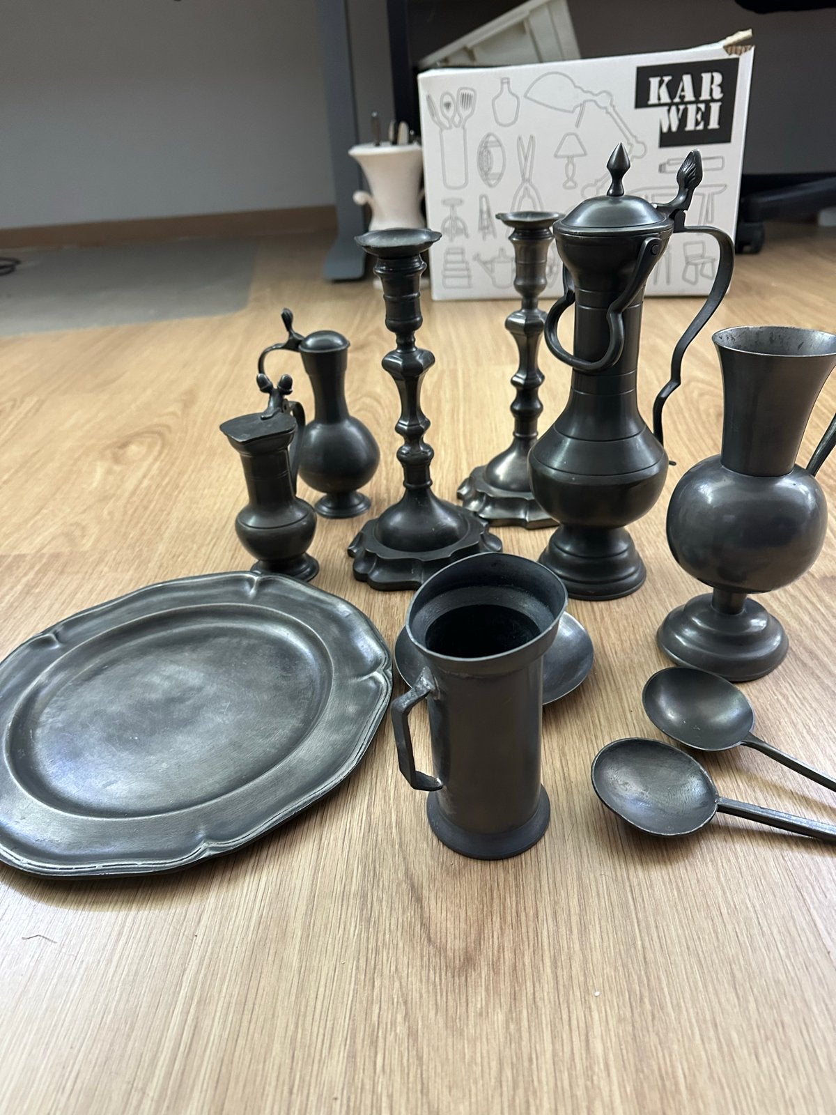 Antiek Tinnen Servies, Antiek en Kunst, Antiek | Tin, Ophalen of Verzenden