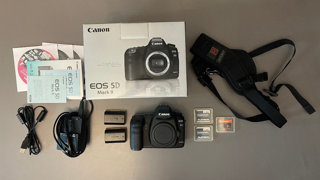 Canon 5DmkII incl. BlackRapid R sport strap en meer, Ingebouwde flitser, Canon, Ophalen of Verzenden, Geen optische zoom