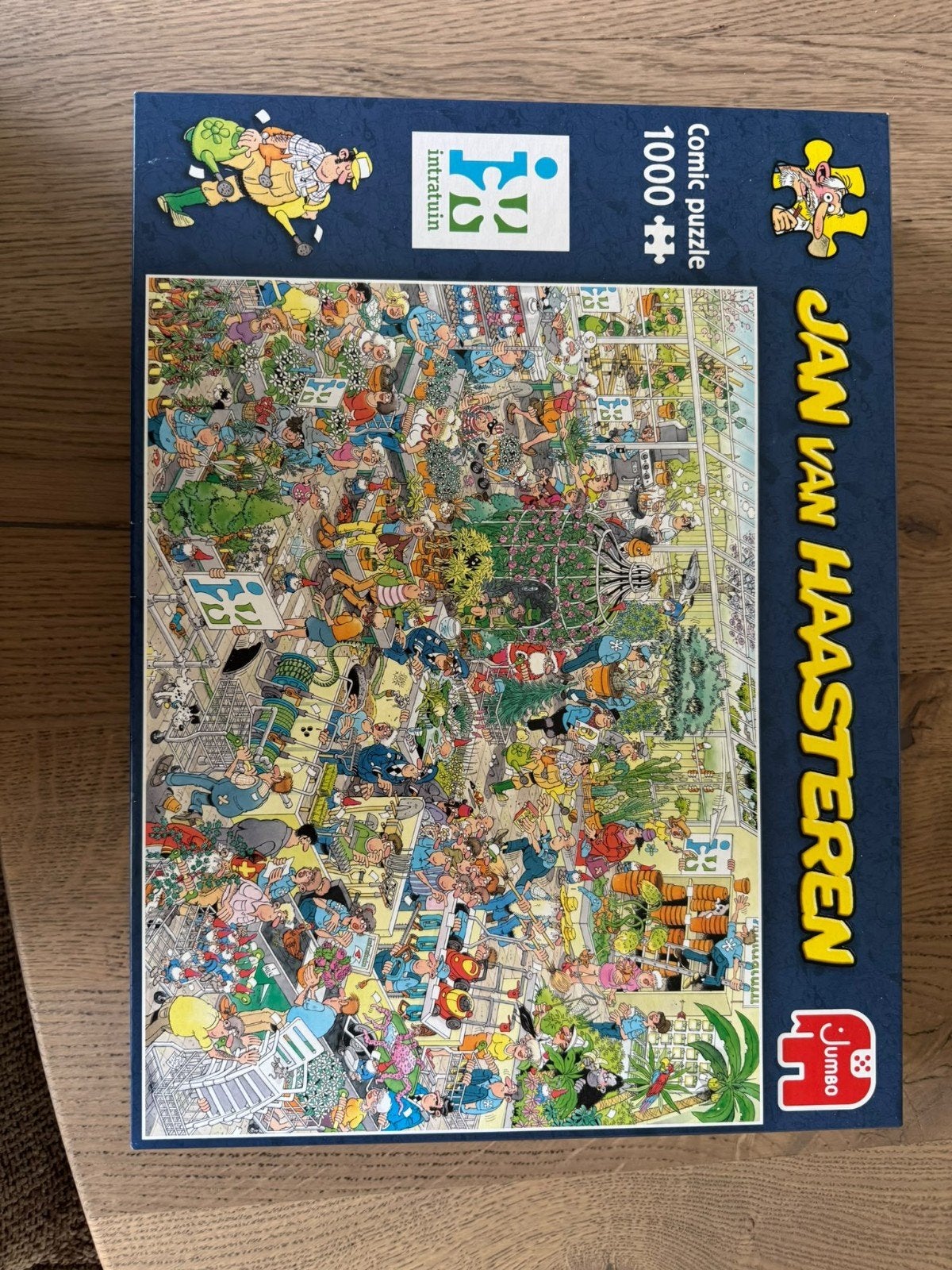 Jan van Haasteren puzzel 1000 stukjes tuincentrum intratuin, Ophalen of Verzenden, 500 t/m 1500 stukjes, Zo goed als nieuw, Legpuzzel