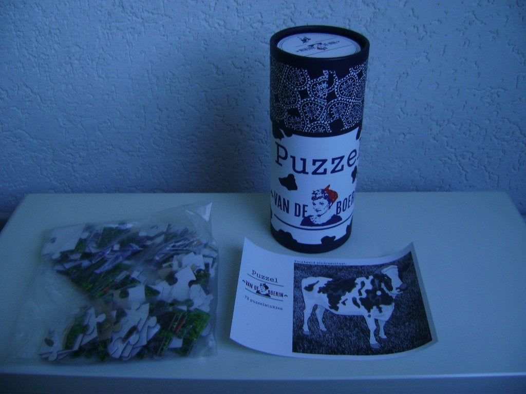 nieuw in koker koeienpuzzel 72stuk van merk boerin voorbeeld, Ophalen of Verzenden, Meer dan 50 stukjes, Nieuw, 6 jaar of ouder