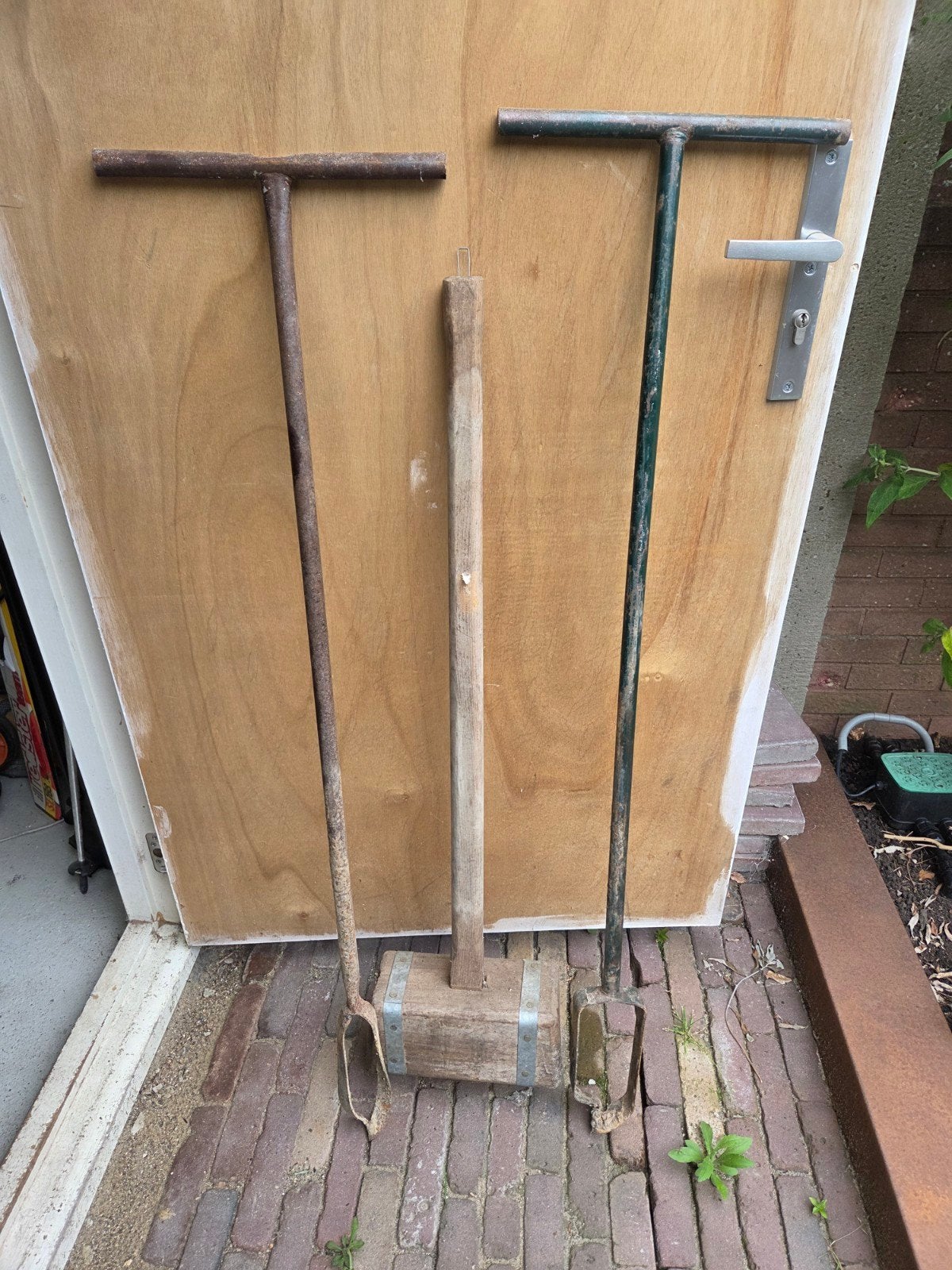 Palenboren en hamer, Ophalen of Verzenden, Gebruikt, Grondboor