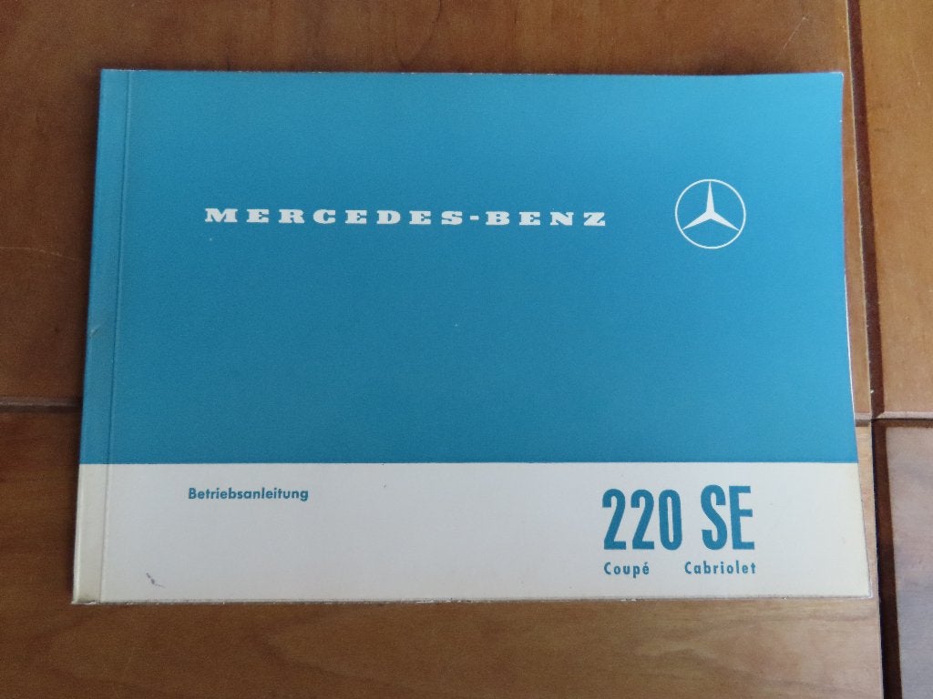Instructieboek Mercedes 220 SE Coupe, 220 SE Cabrio W111 '62, Ophalen of Verzenden
