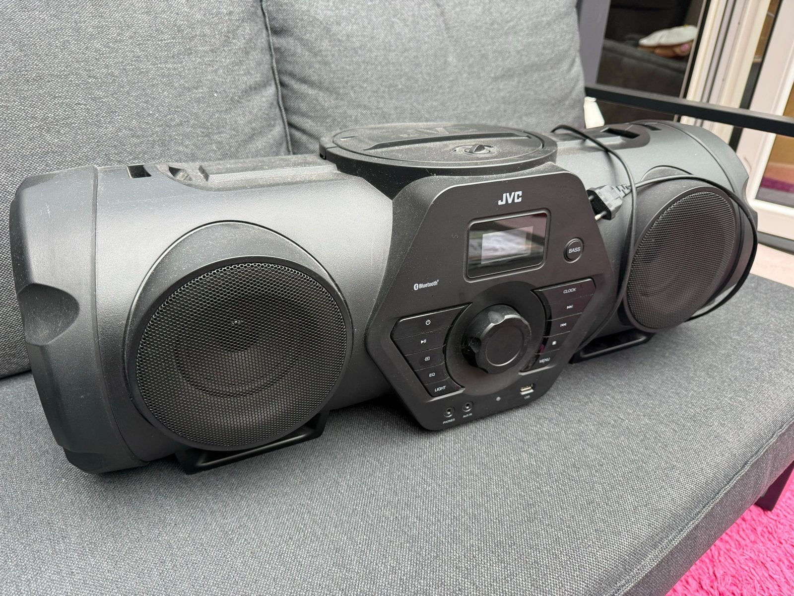 JVC Boomblaster met Bluetooth en RGB-verlichting, Gebruikt, JVC, Draagbaar, Ophalen of Verzenden