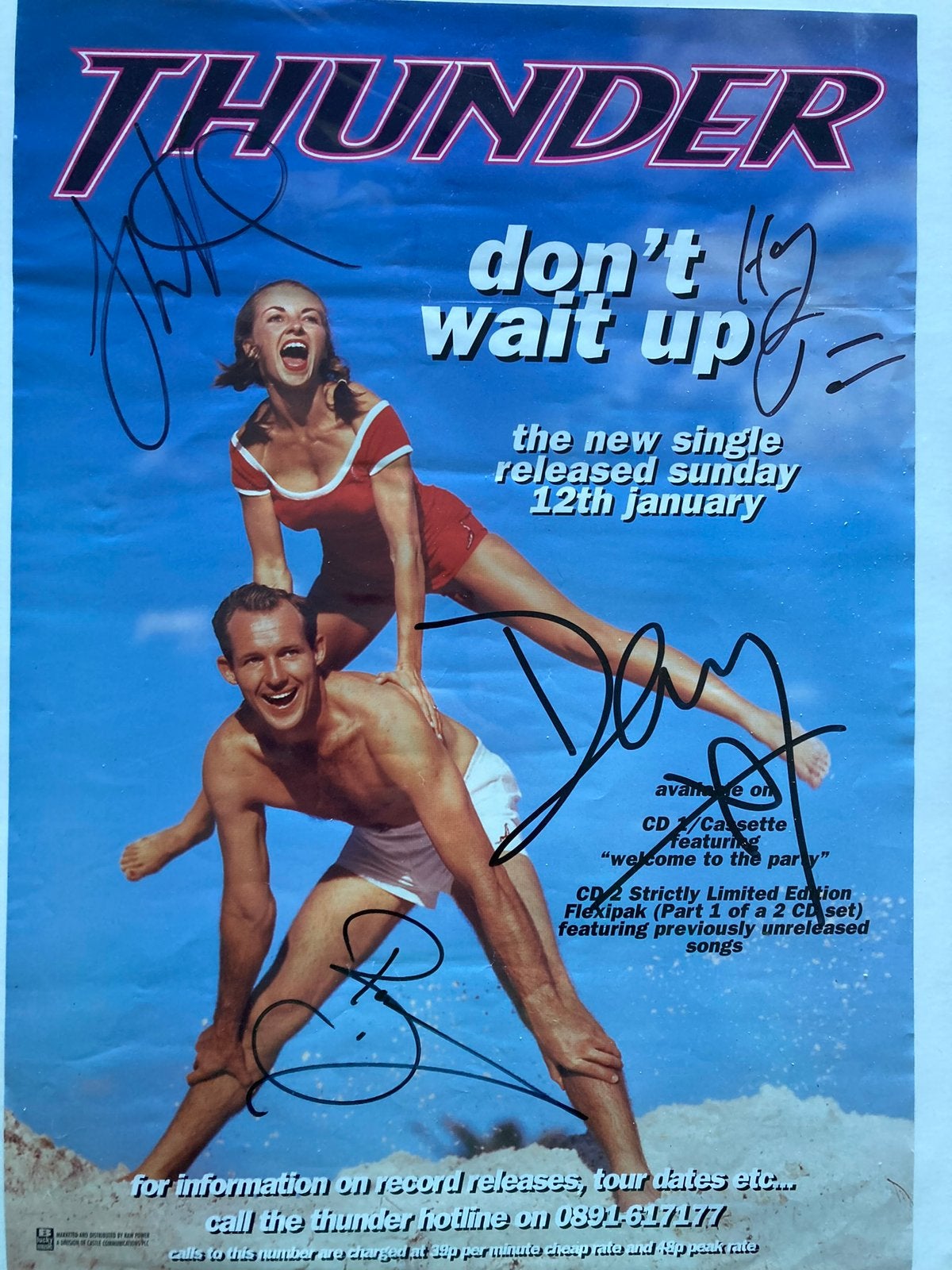 Thunder - Don’t Wait Up, Ophalen of Verzenden, Zo goed als nieuw, A1 t/m A3, Muziek