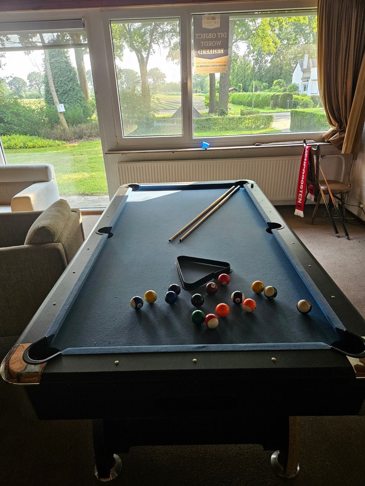 Pooltafel met accessoires, Ophalen, Gebruikt, Pooltafel