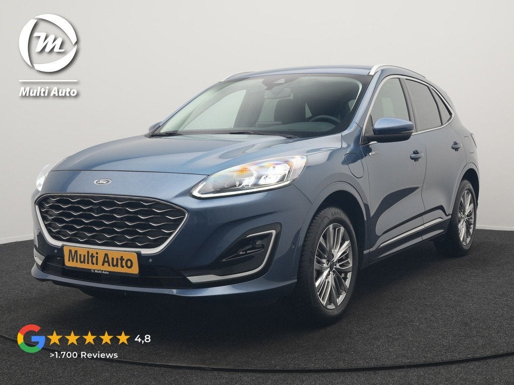 Ford Kuga 2.5 Vignale PHEV 225pk Dealer O.H. | Trekhaak Af F, Auto's, Ford, Gebruikt, Zwart, 4 cilinders, Blauw
