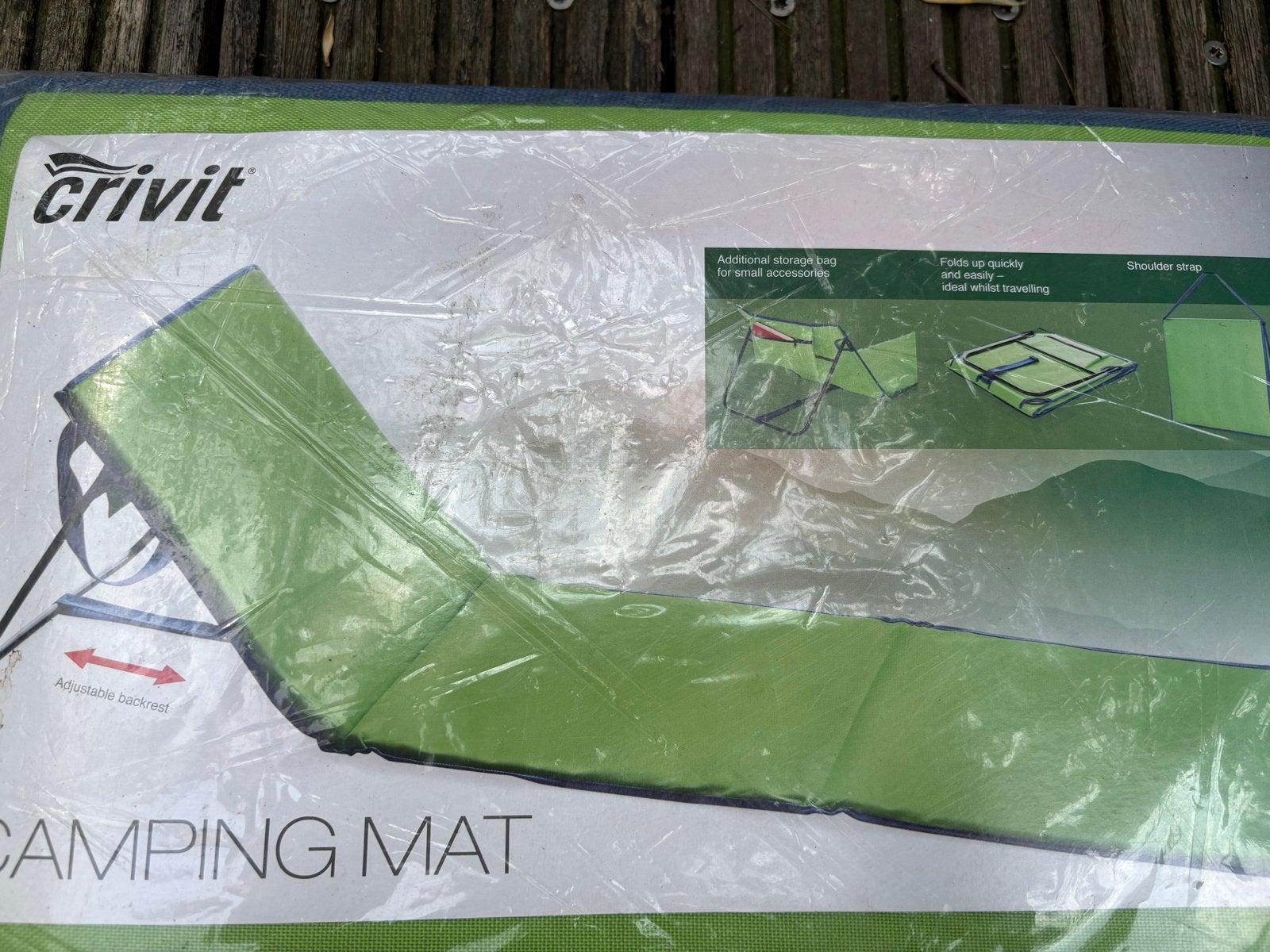 Crivit Campingmat / Strandmat met verstelbare rugleuning, Caravans en Kamperen, Ophalen, Zo goed als nieuw