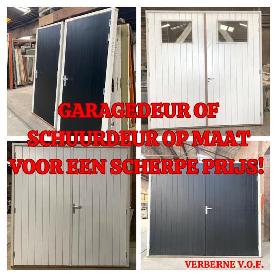 GARAGE OF SCHUURDEUR MET KOZIJN OP MAAT! SCHERPSTE PRIJZEN!, Ophalen, Deurkozijn, 225 cm of meer, Nieuw