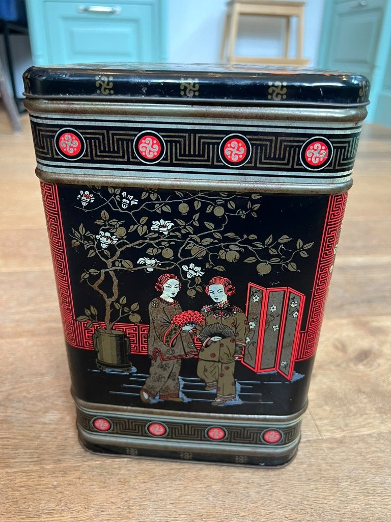 Vintage Chinees bewaardoos/ Theeblik, Verzamelen, Ophalen of Verzenden, Gebruikt, Overige