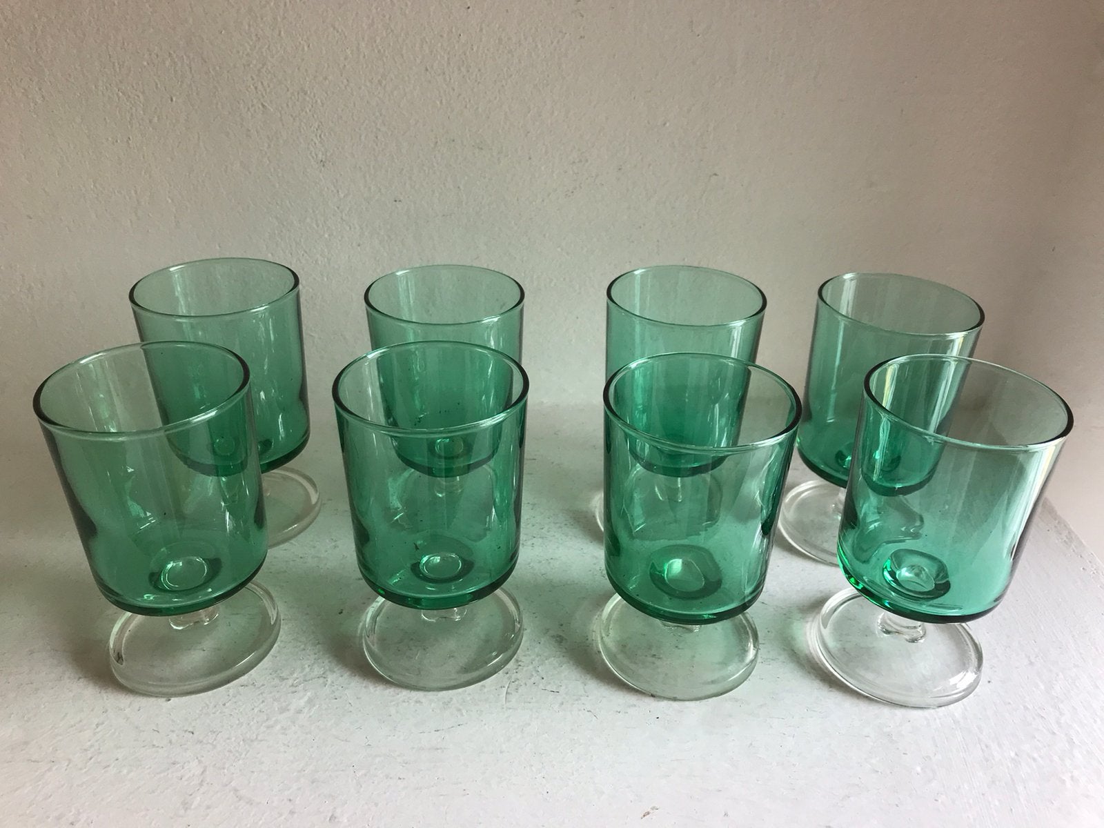 Luminarc groene wijnglazen vintage, Ophalen of Verzenden, Gebruikt, Overige typen