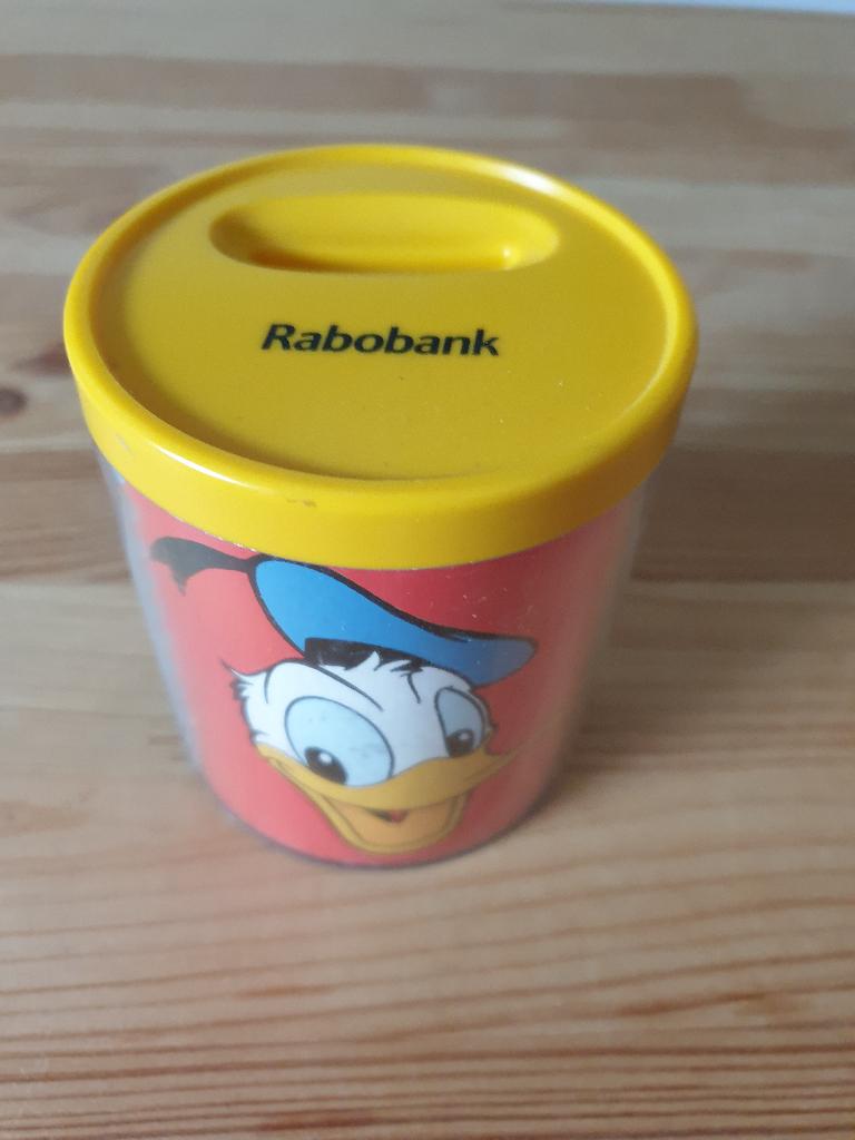 Spaarpot Rabobank - Disney - Donald, Mickey, Goofy, Verzamelen, Spaarpotten, Ophalen of Verzenden, Gebruikt, Kunststof, Strip- of Tekenfilmfiguur