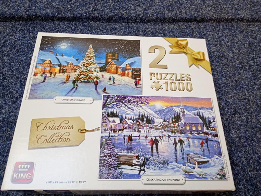 King Christmas Collection 2x1000 stukjes puzzel, Ophalen of Verzenden, 500 t/m 1500 stukjes, Zo goed als nieuw, Legpuzzel