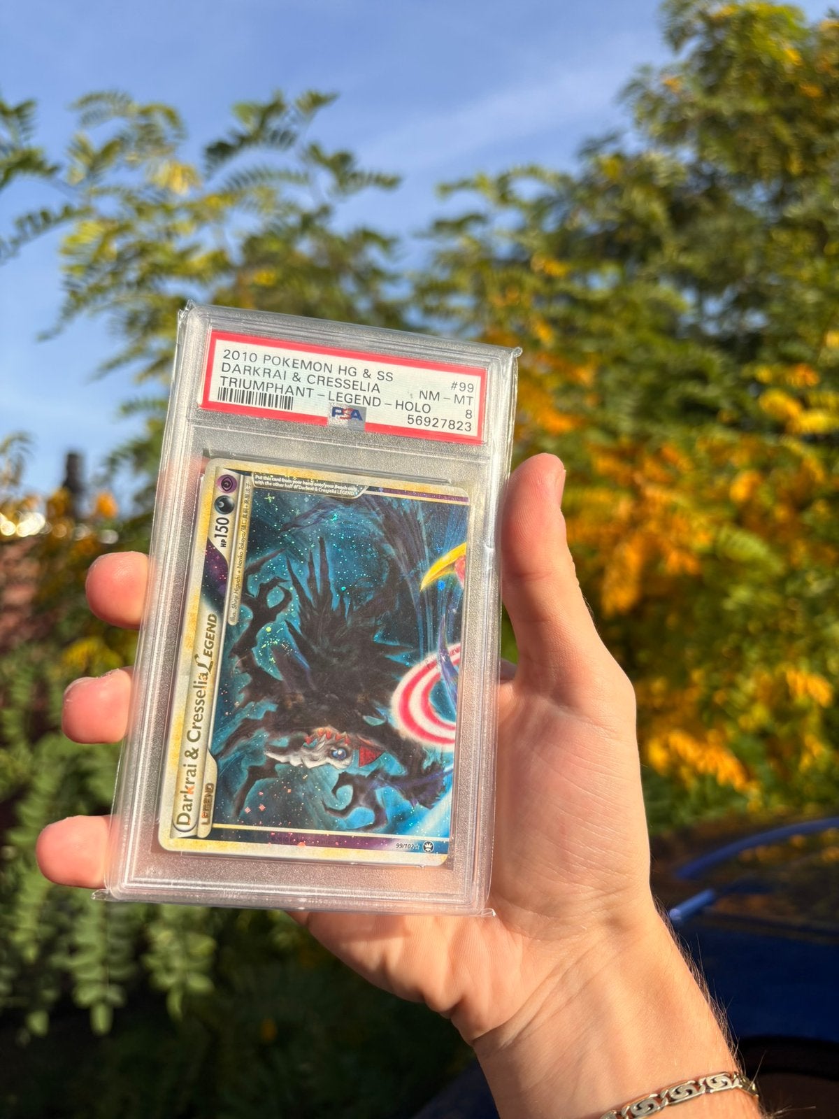 PSA 8 darkrai &cresselia OG legend top 99/102 pokemon kaart, Ophalen of Verzenden, Zo goed als nieuw