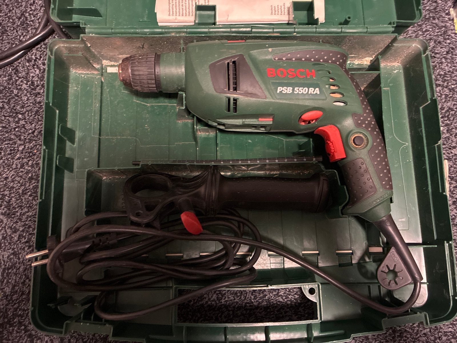 Bosch PSB 550 RA Klopboormachine met koffer, Doe-het-zelf en Verbouw, Gebruikt, Klopboormechanisme, 400 tot 600 watt, Ophalen