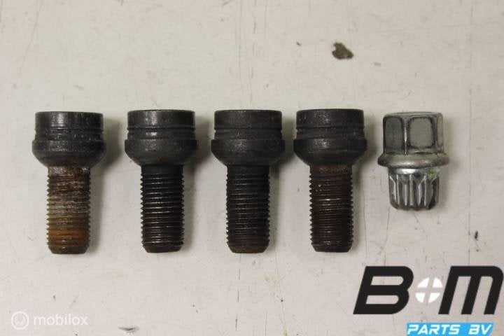 Set slotbouten M14 bol conisch origineel Volkswagen, Gebruikt, Band(en)