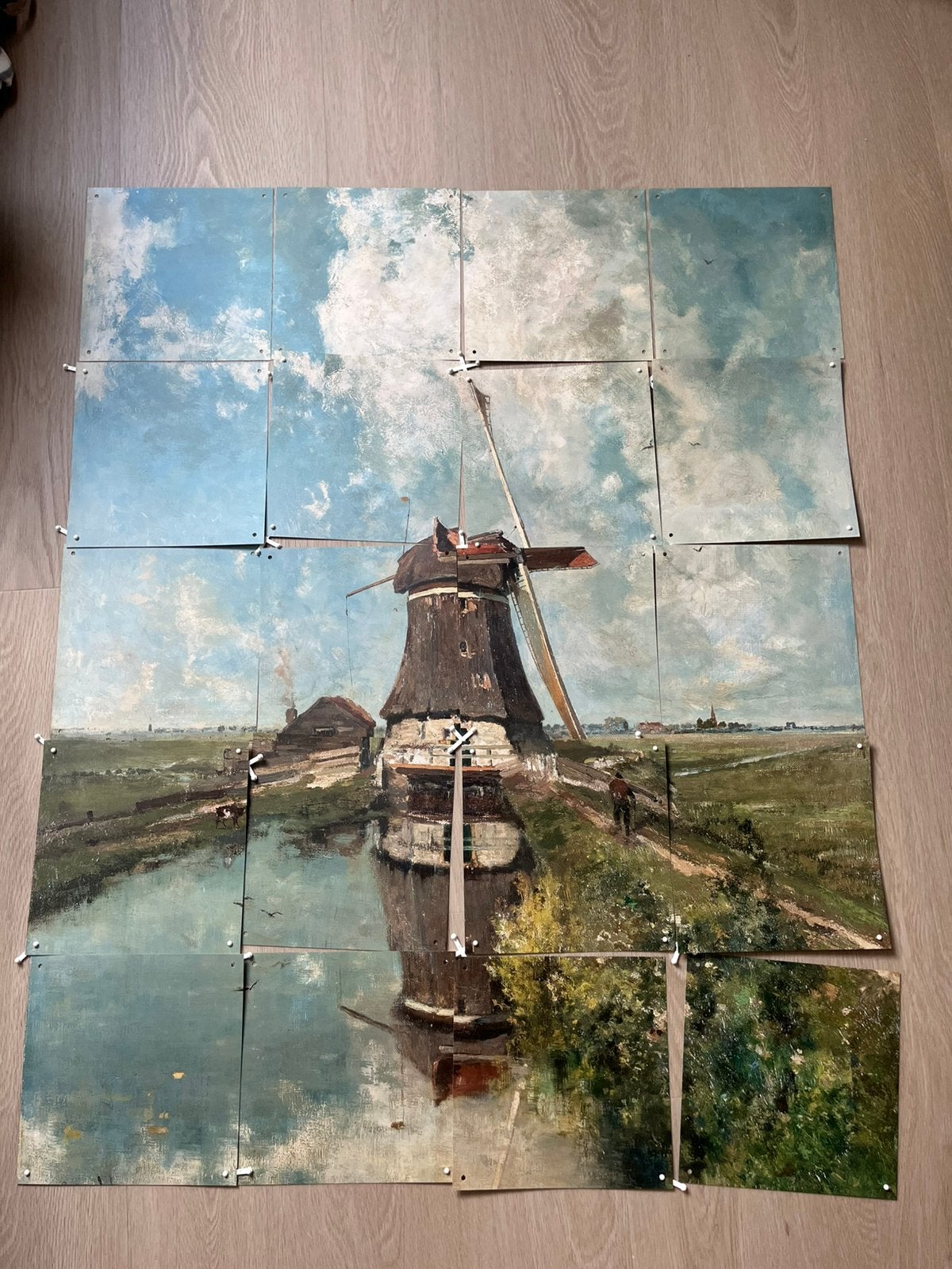 IXXI wanddecoratie: een molen aan een poldervaart (100x80cm), Ophalen, Papier/karton, Decoratieobject, 100 cm