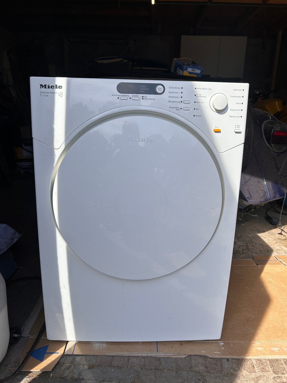 Miele wasdroger, Witgoed en Apparatuur, Wasdrogers, Ophalen, 6 tot 8 kg, Gebruikt, Luchtafvoer