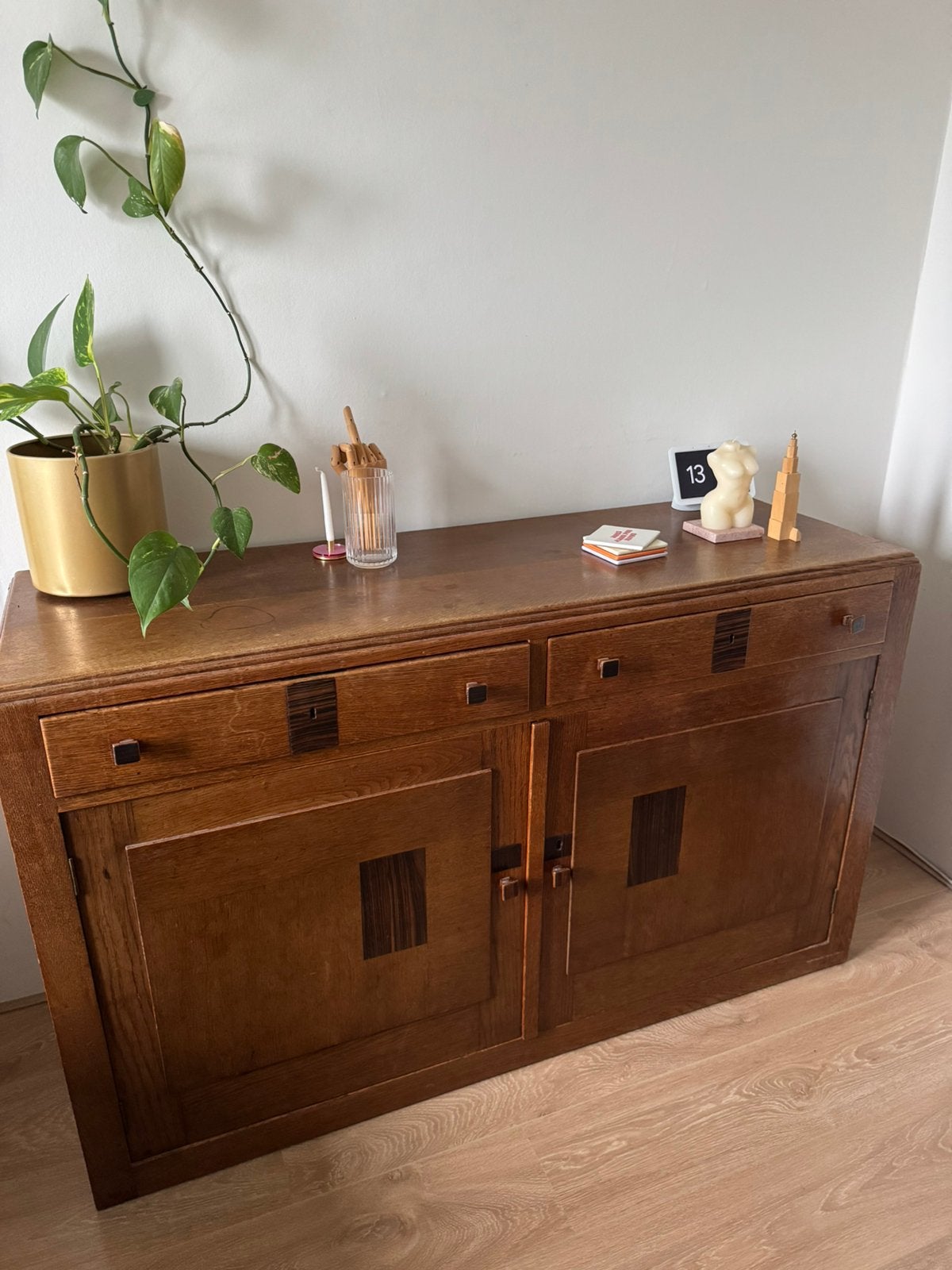 Vintage antiek dressoir schoolkast kast met lades, Ophalen