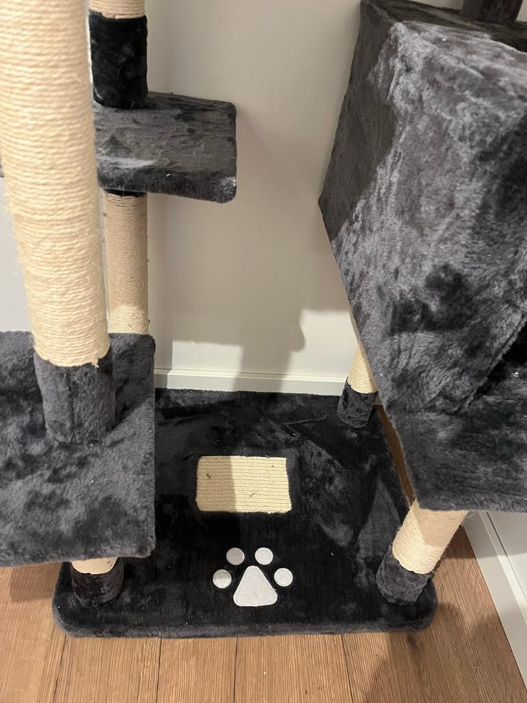 Zo goed als nieuw Katten krabpaal grijs 65cmx65cmx185cm, Dieren en Toebehoren, Ophalen of Verzenden, Zo goed als nieuw
