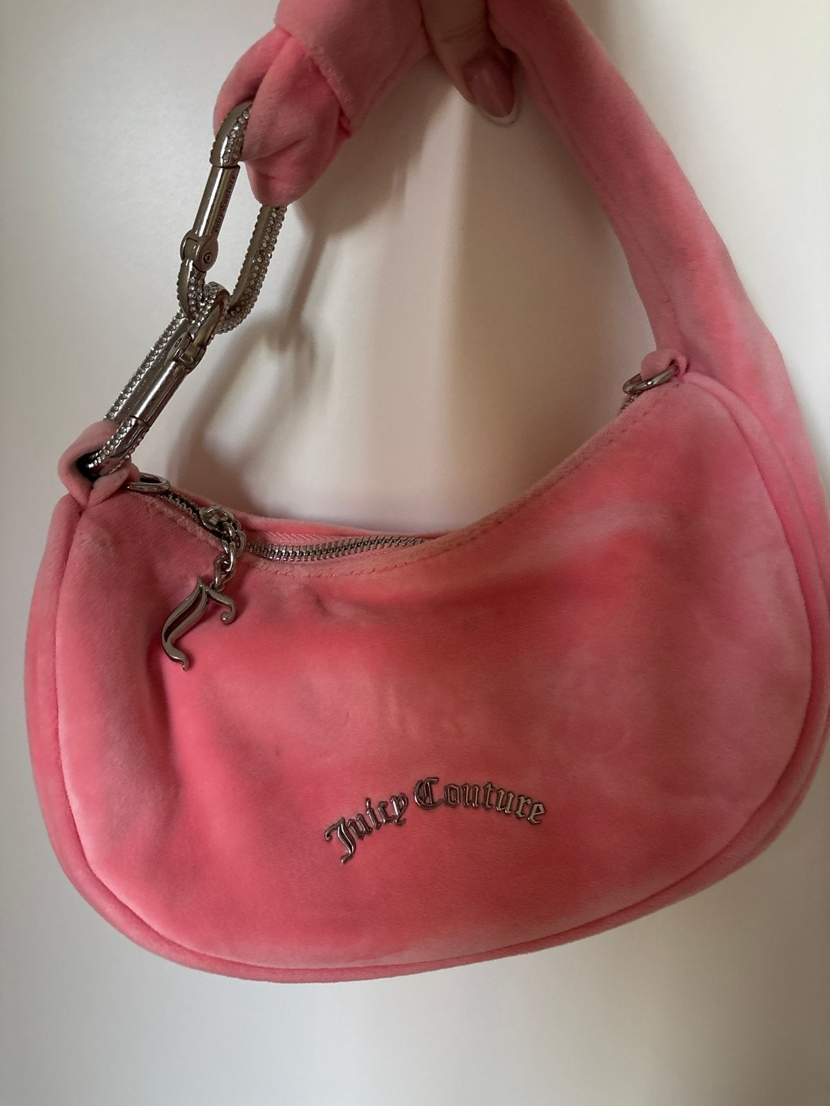 Juicy Couture Roze Schoudertasje, Sieraden, Tassen en Uiterlijk, Tassen | Damestassen, Ophalen, Gebruikt, Roze, Schoudertasje