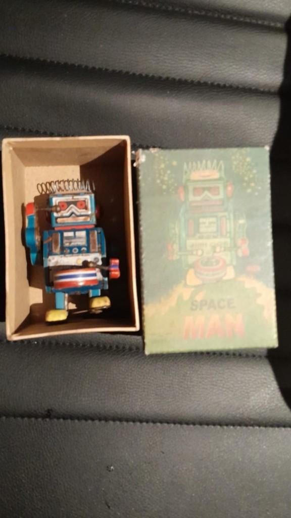 klein oud blikken robotje trommelaar, Antiek en Kunst, Ophalen of Verzenden