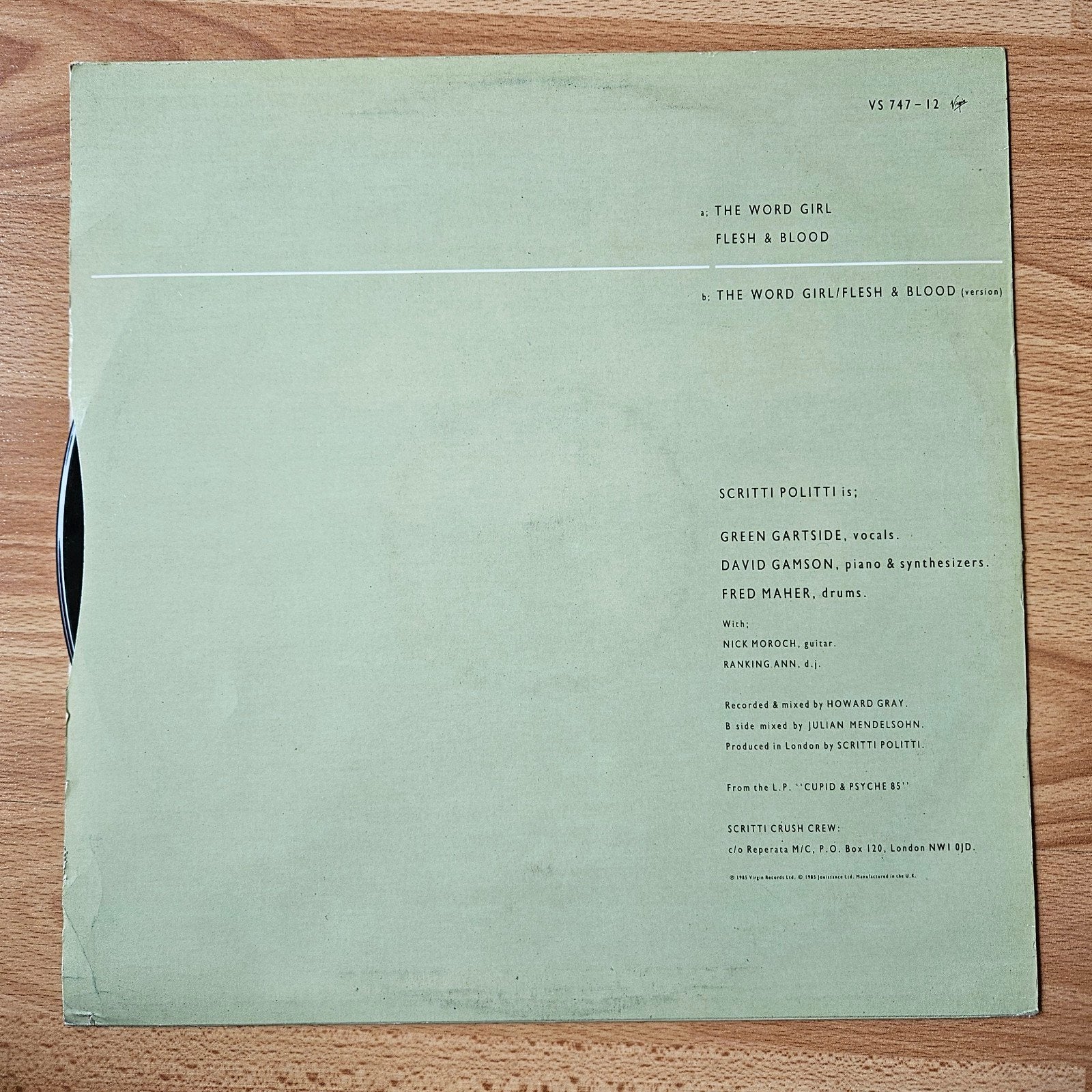 Scritti Politti With Ranking Ann – The Word Girl - Maxi, Ophalen of Verzenden, 12 inch