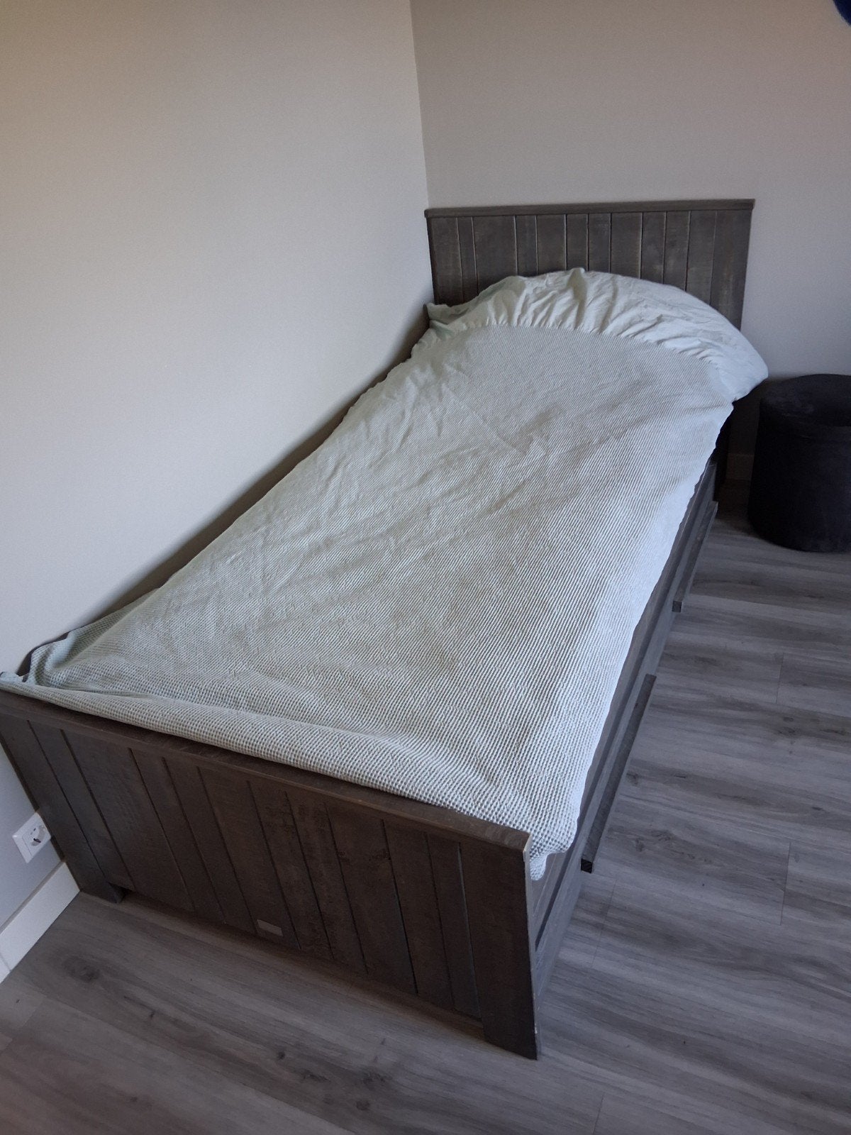 Coming Kids Eenpersoonsbed 90x200 slaaplade auping spiraal, Ophalen, 85 tot 100 cm, Gebruikt, Matras