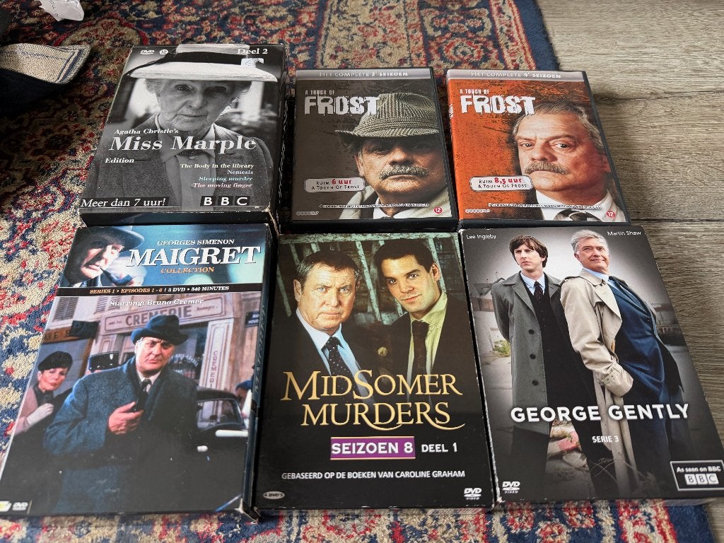 Miss Marple. Frost. Maigret. Midsomer Murders. George Gently, Cd's en Dvd's, Vanaf 12 jaar, Ophalen of Verzenden, Zo goed als nieuw